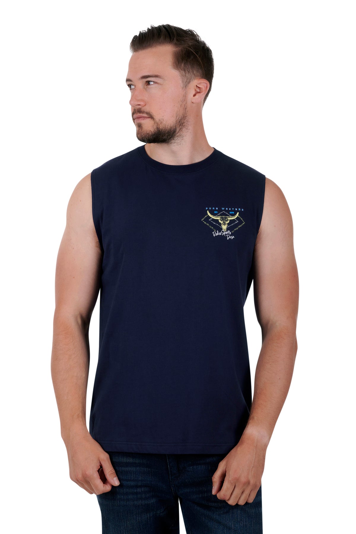 Pure Western Mens Austin Muscle Tank - Navy