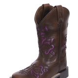Pure Western Childrens Ottie Bott - Antique Brown/Purple