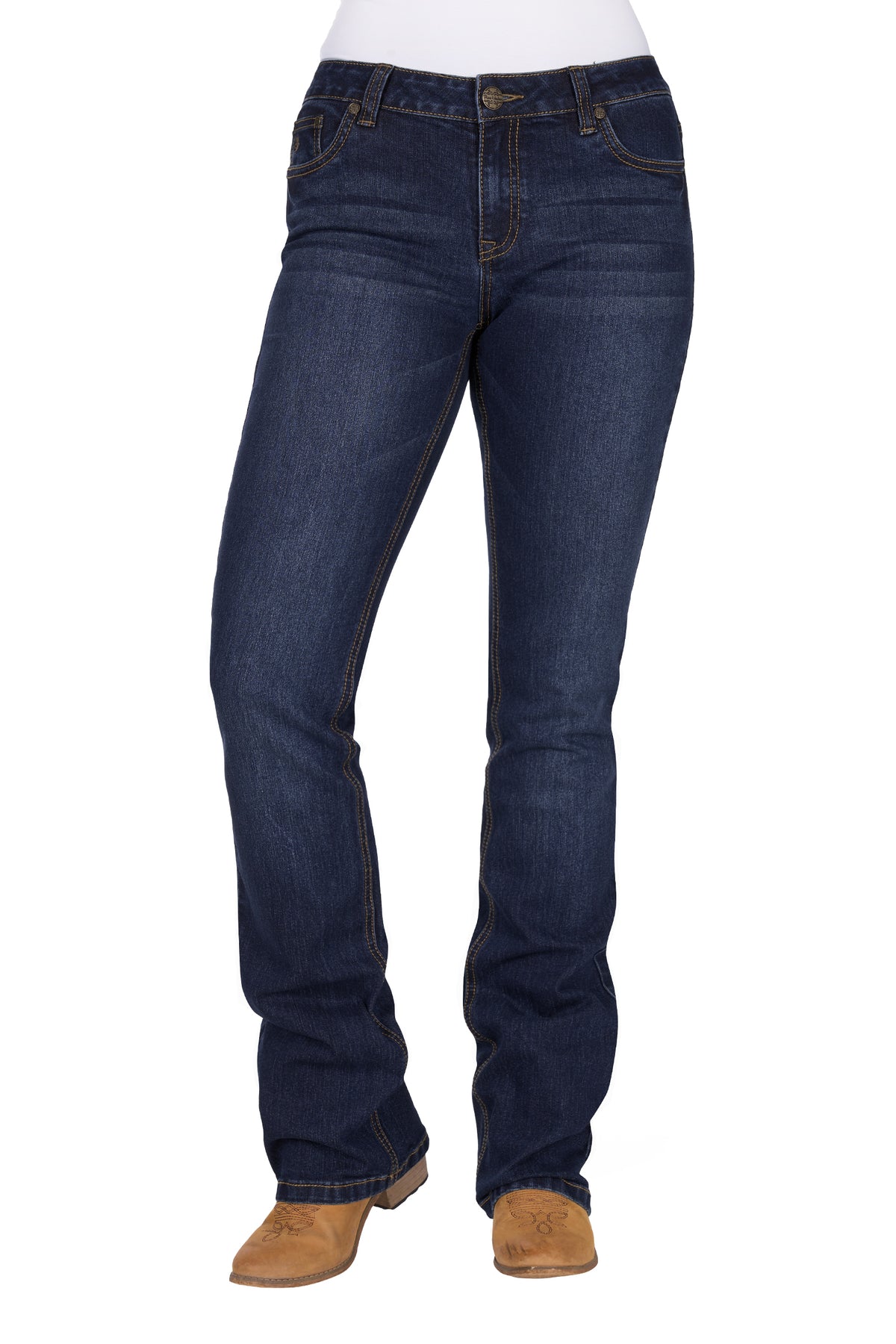 Pure Western Womens Sam Relaxed Rider Jean - Midnight