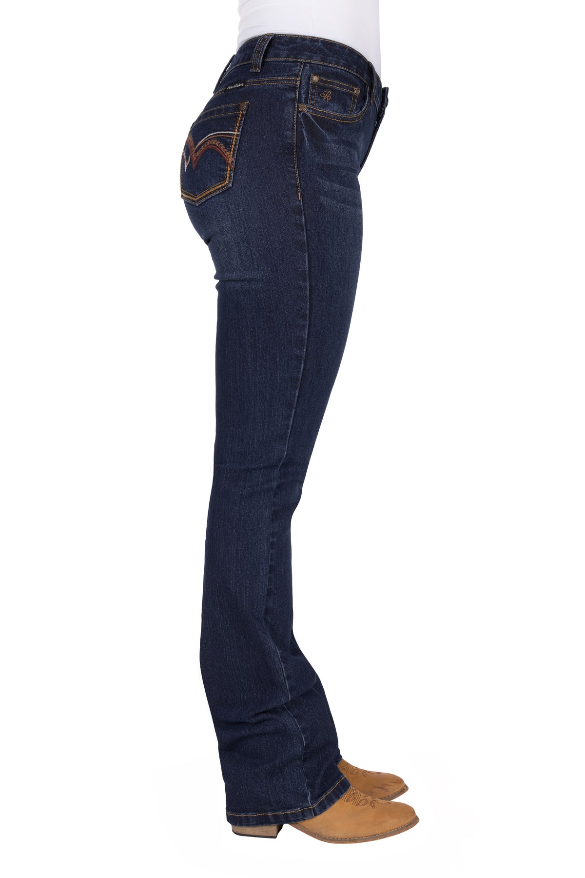 Pure Western Womens Sam Relaxed Rider Jean - Midnight