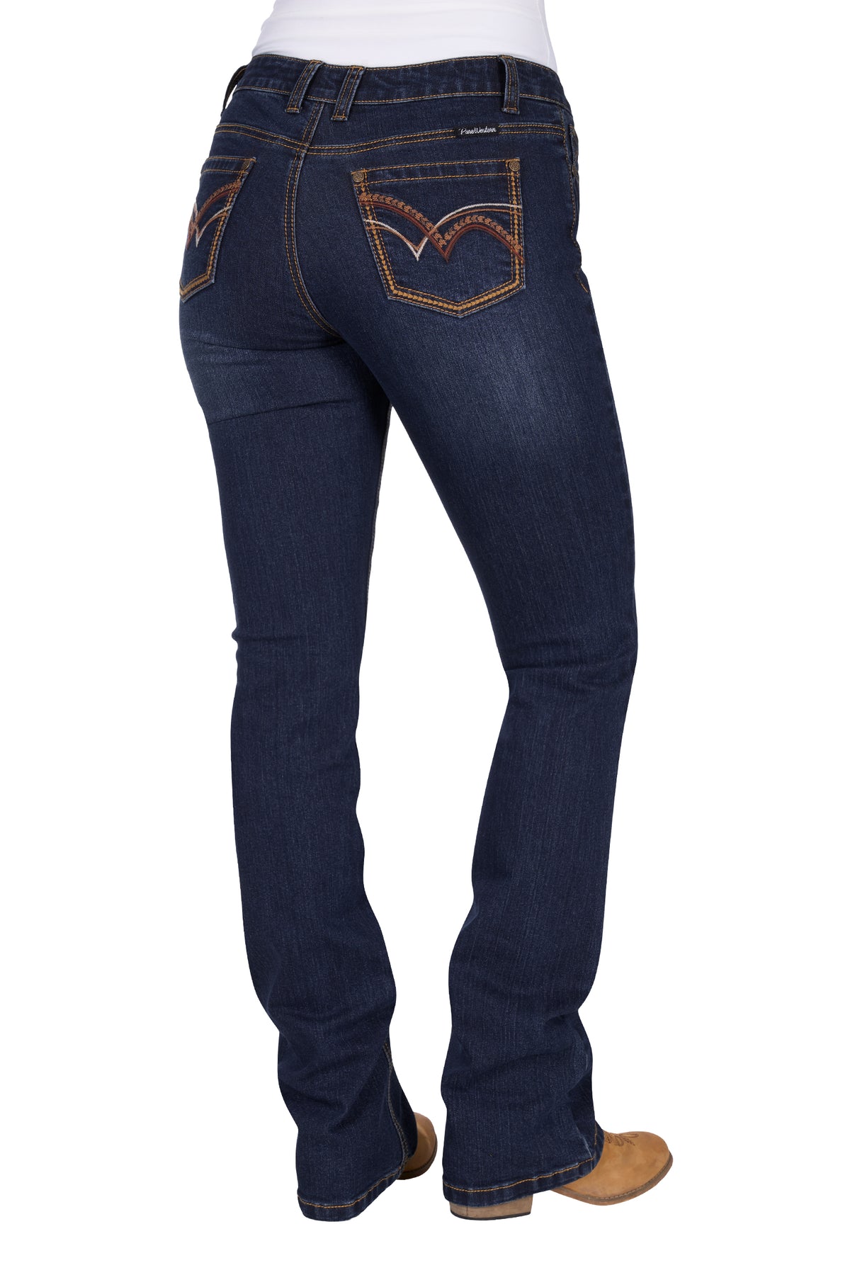 Pure Western Womens Sam Relaxed Rider Jean - Midnight