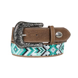 Pure Western Samantha Belt - Tan/Turquoise