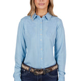 Pure Western Womens Shelby Shirt - Blue