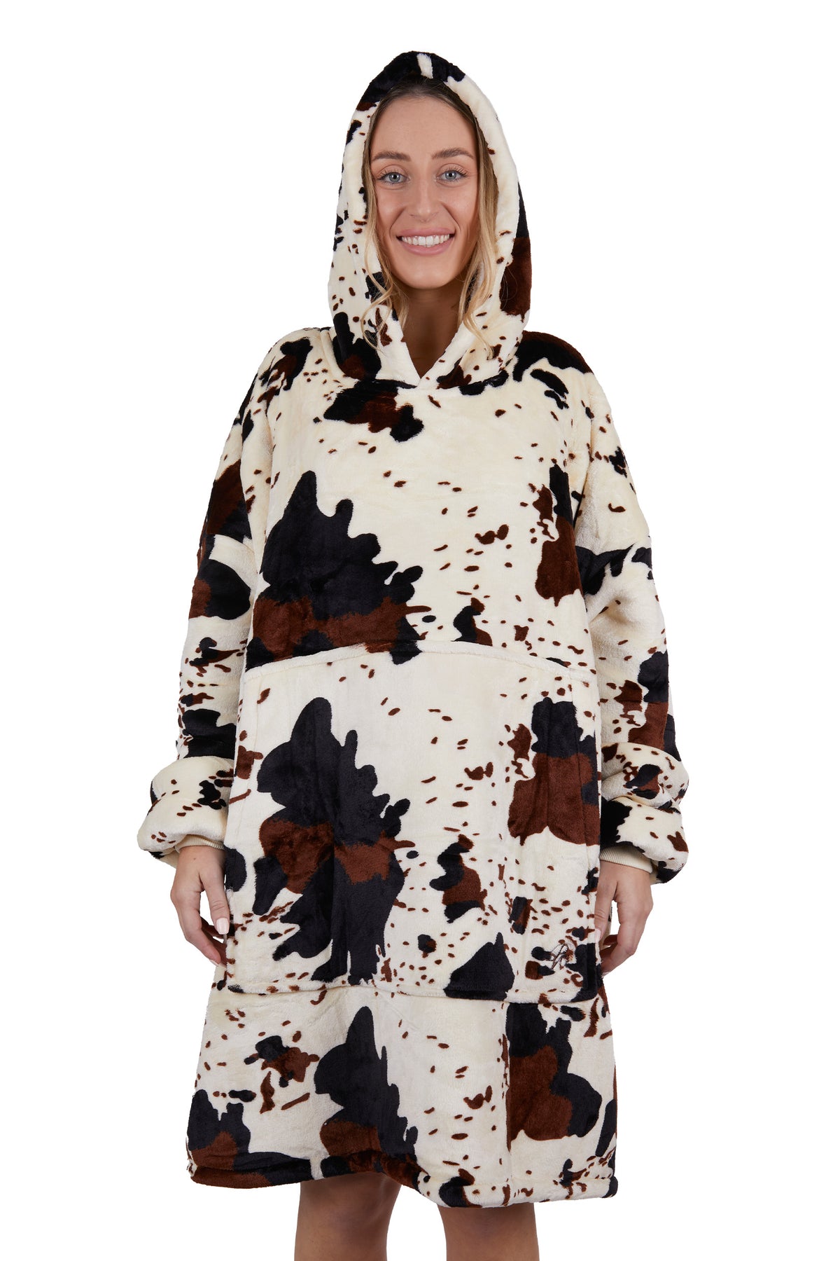 Pure Western Adult Cow Print Snuggle Hoodie