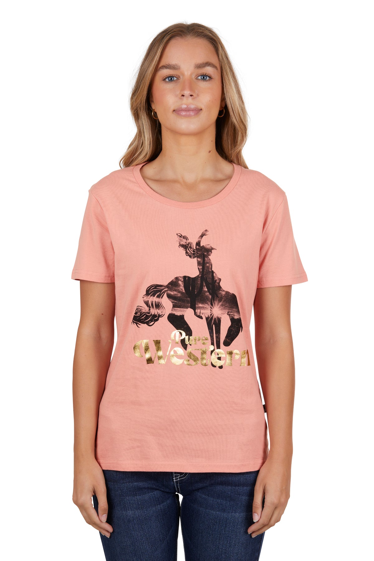 Pure Western Womens Tatum Tee - Coral