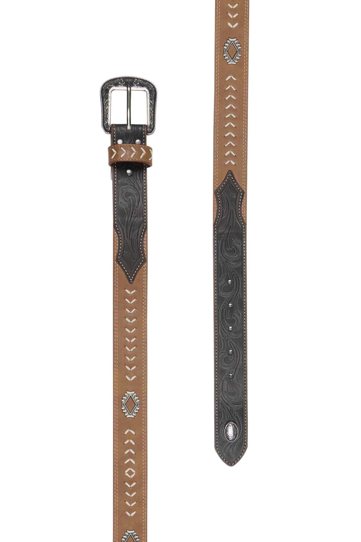 Pure Western Terrence Belt - Tan/Chocolate