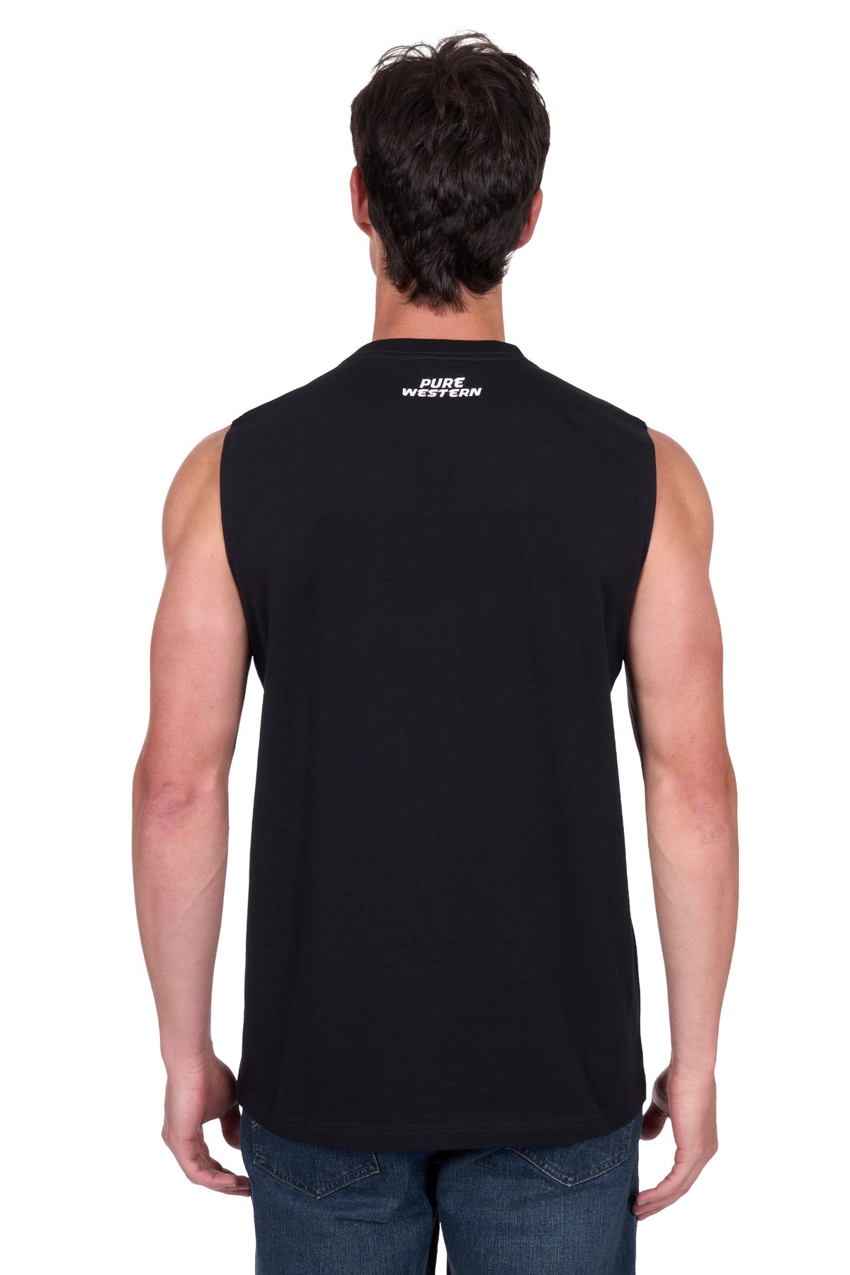 Pure Western Mens Terry Muscle Tank - Black