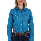 Pure Western Womens Tomeka Shirt - Blue