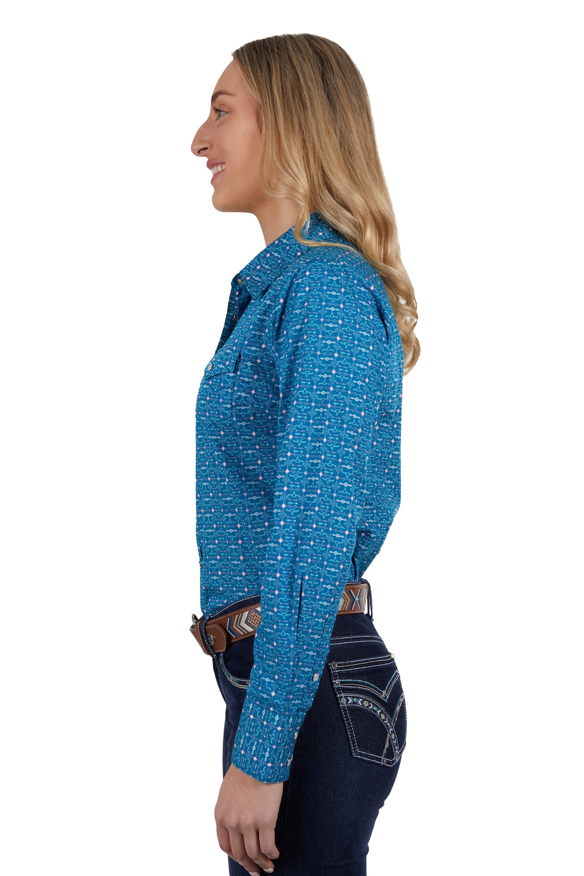 Pure Western Womens Tomeka Shirt - Blue