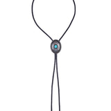 Pure Western Tuquoise Stone Bolo Tie - Silver