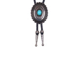 Pure Western Tuquoise Stone Bolo Tie - Silver