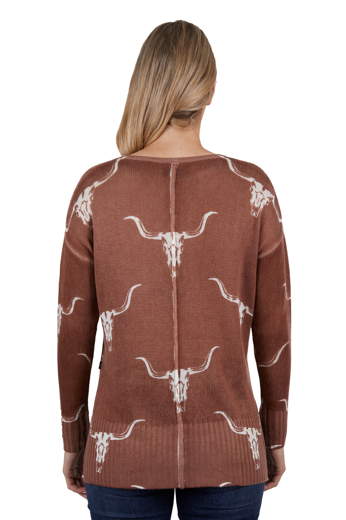 Pure Western Womens Veola Knitted Pullover - Brown