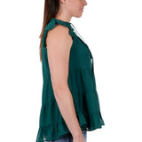 Pure Western Womens Athena Blouse - Green