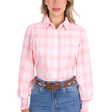 Pure Western Womens Kelli Shirt - Peach/White