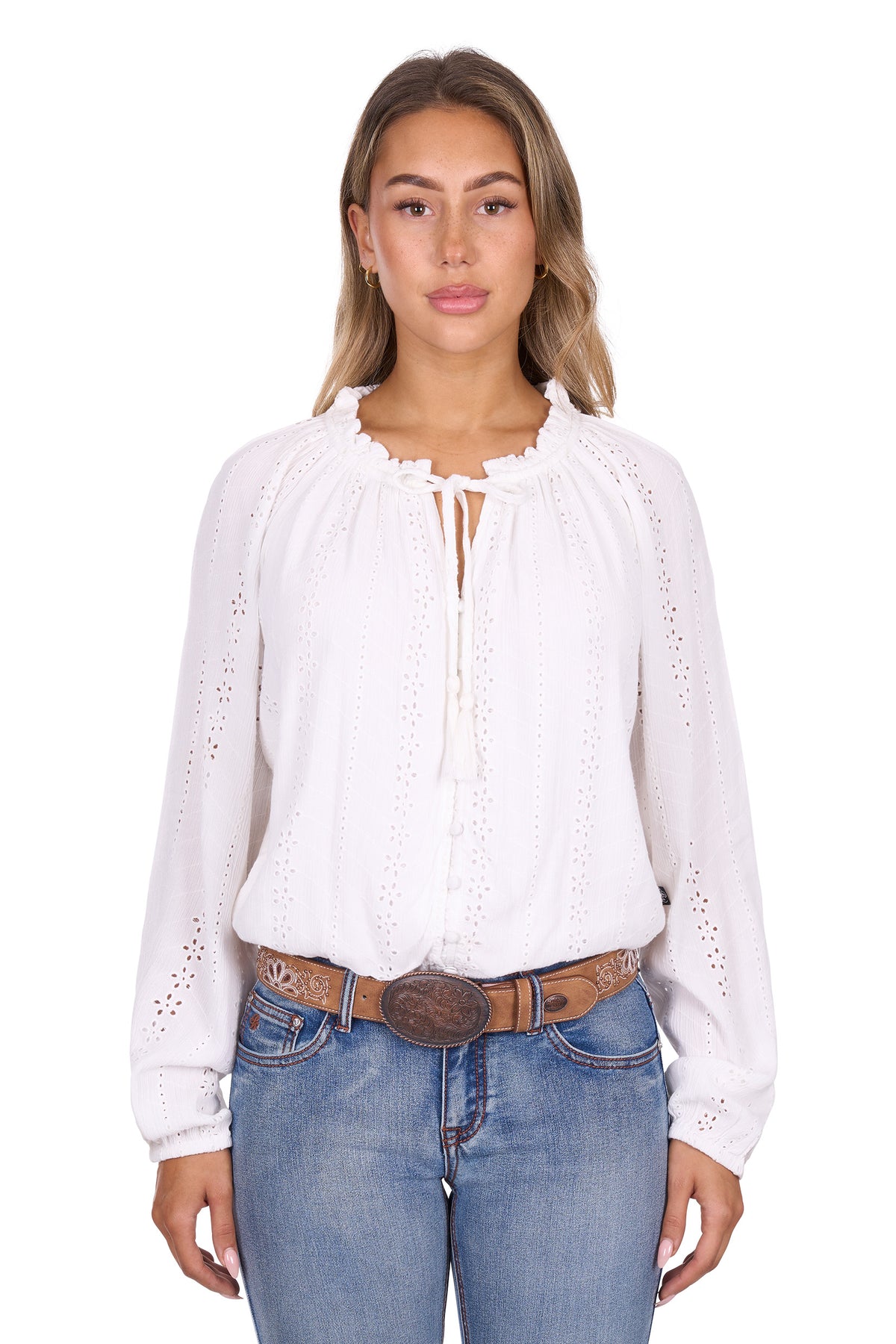 Pure Western Womens Pepper Blouse - White
