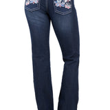 Pure Western Womens Carole Relaxed Rider Jean - Dark Wash