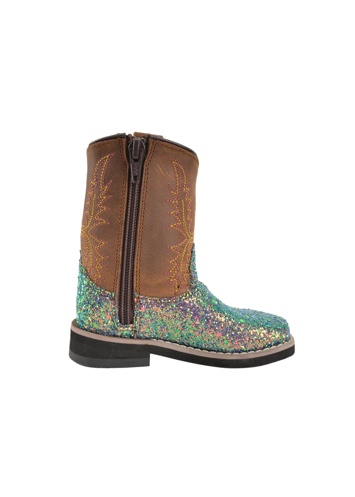 Pure Western Childrens Sadie Boot - Blue/Glitter Brown