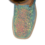Pure Western Childrens Sadie Boot - Blue/Glitter Brown