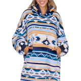 Pure Western Adults Aztec Snuggle Hoodie - Natural/Blue