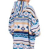 Pure Western Adults Aztec Snuggle Hoodie - Natural/Blue