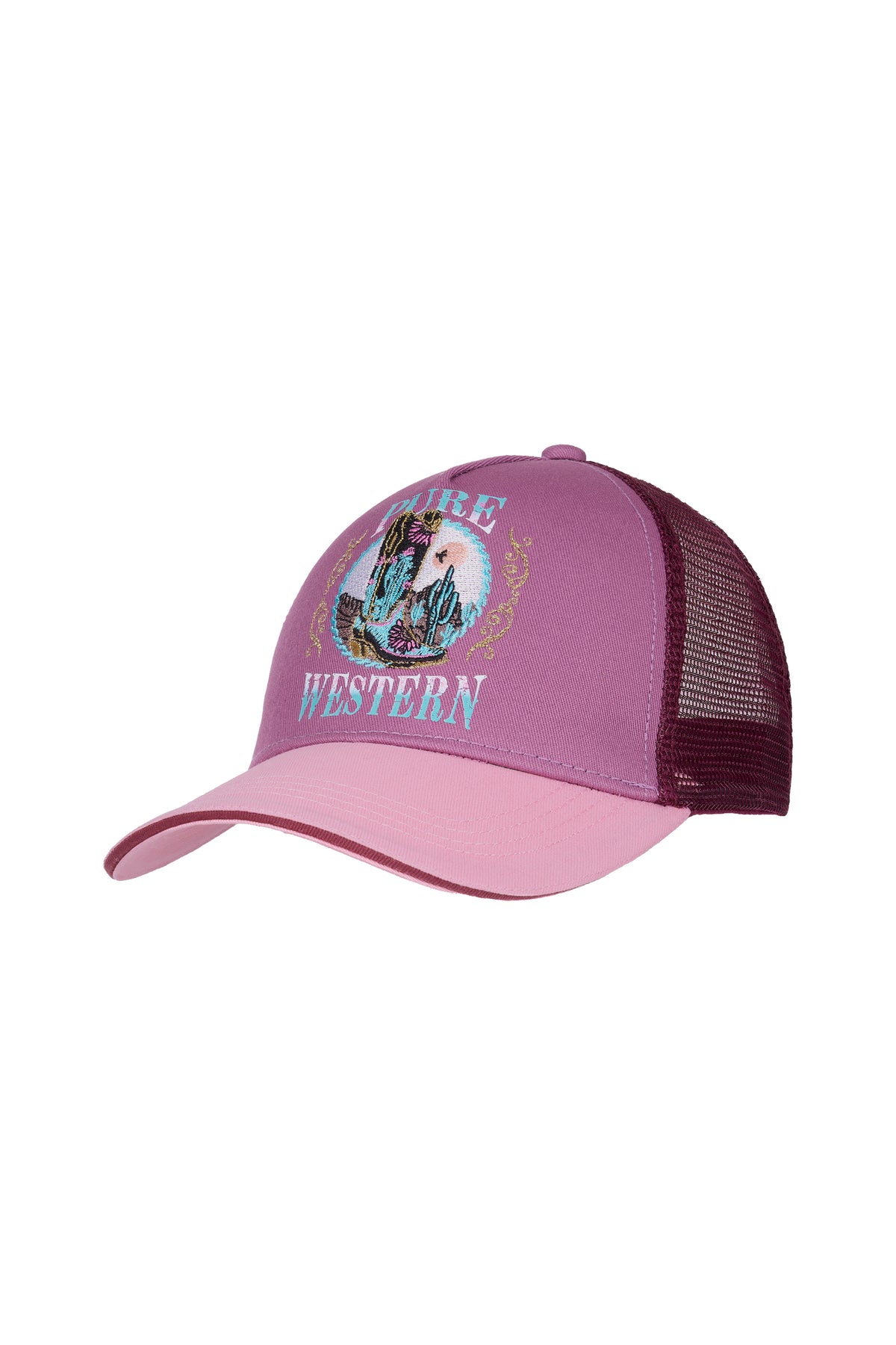 Pure Western Kids Trinity Trucker Cap - Raspberry