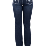 Pure Western Womens Raina Straight Leg Jean - Old Indigo