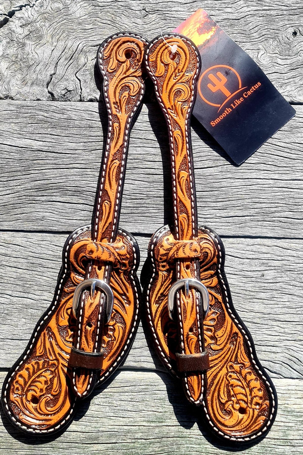 Toprail Equine Ladies Spur Strap with Carving and TT Finishing