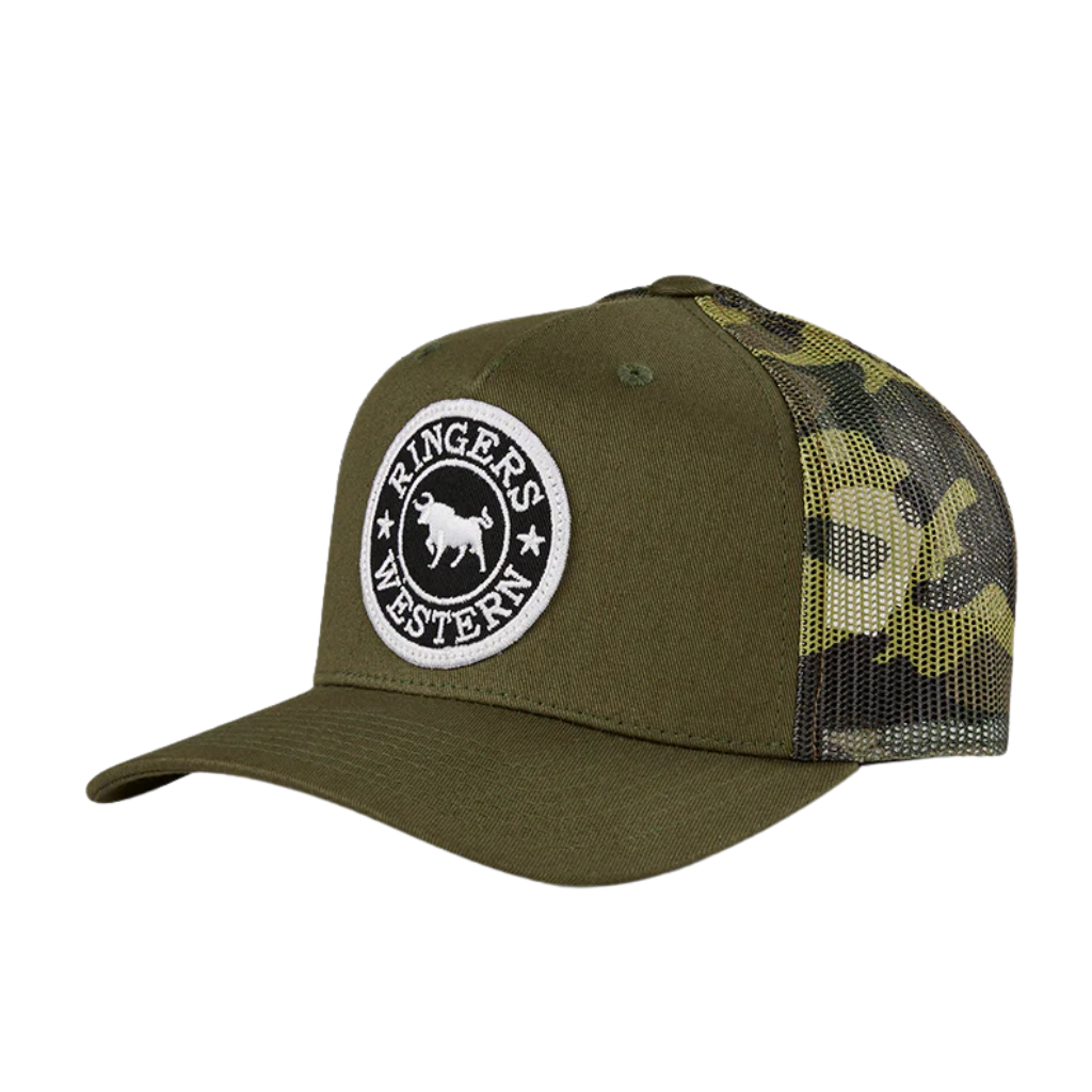 Ringers Western Kids Signature Bull Trucker Cap Military Green