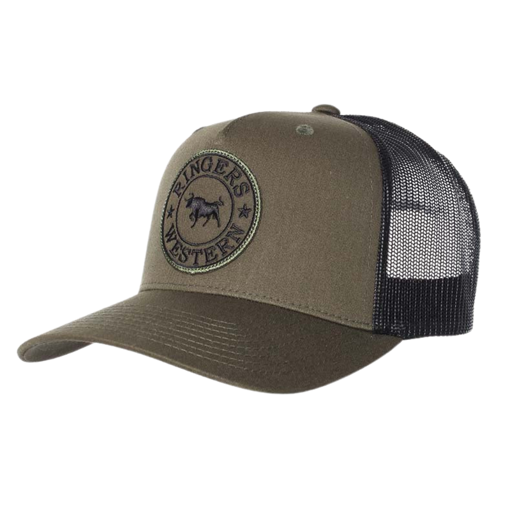 Ringers Western Signature Bull Trucker Cap - Army/Black