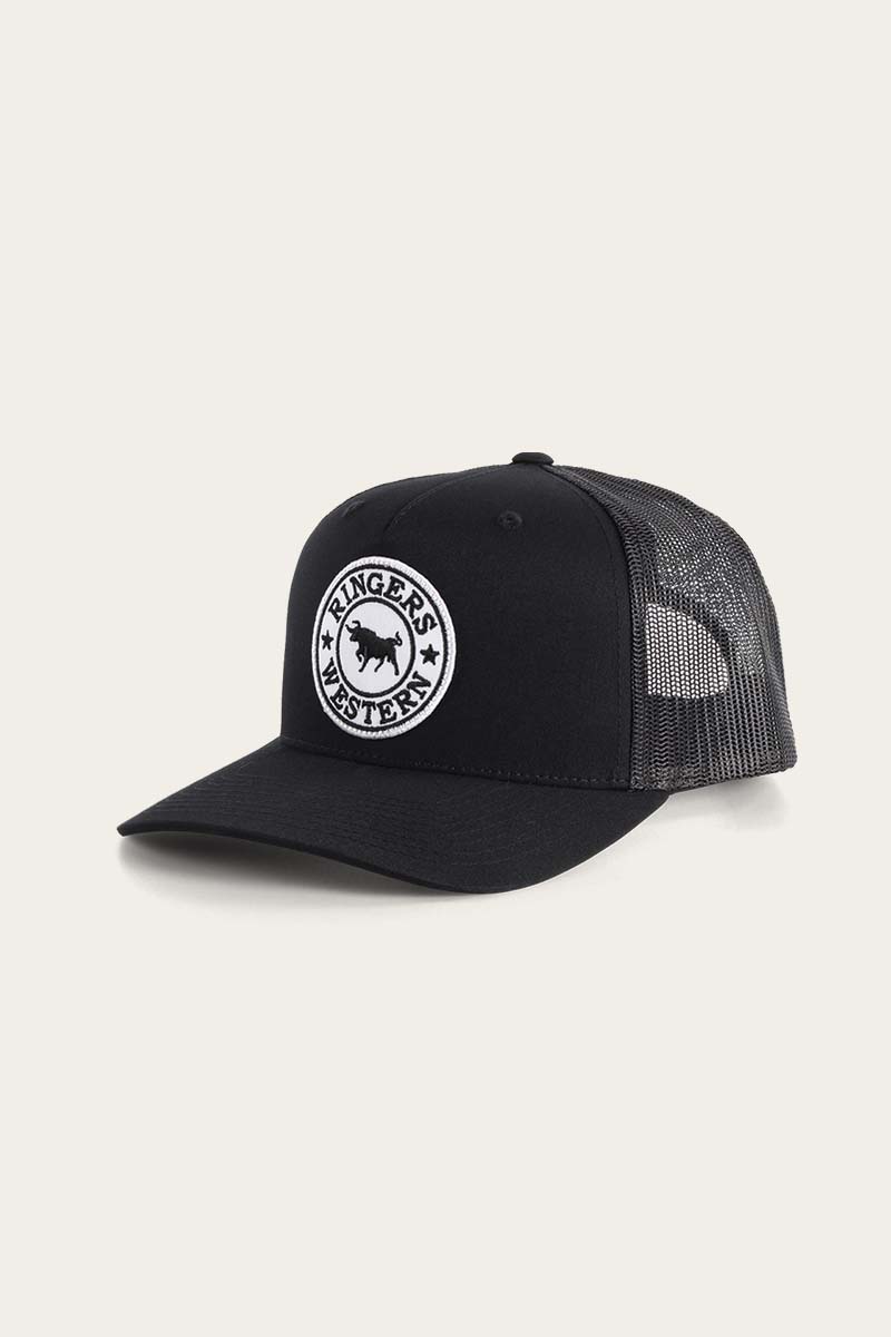 Ringers Western Signature Bull Trucker Cap - Black/White