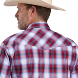 Roper Mens Amarillo Collection Short Sleeve Shirt - Plaid Red