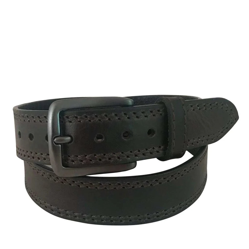 Roper Mens Distressed Geniune Leather Belt - Olive