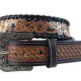 Roper Womens Belt - Western Floral Tooled Leather