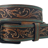 Roper Womens Belt - Bridle Buffalo Leather Brown