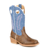 Roper Big Kids Willow - Brown/Blue Denim