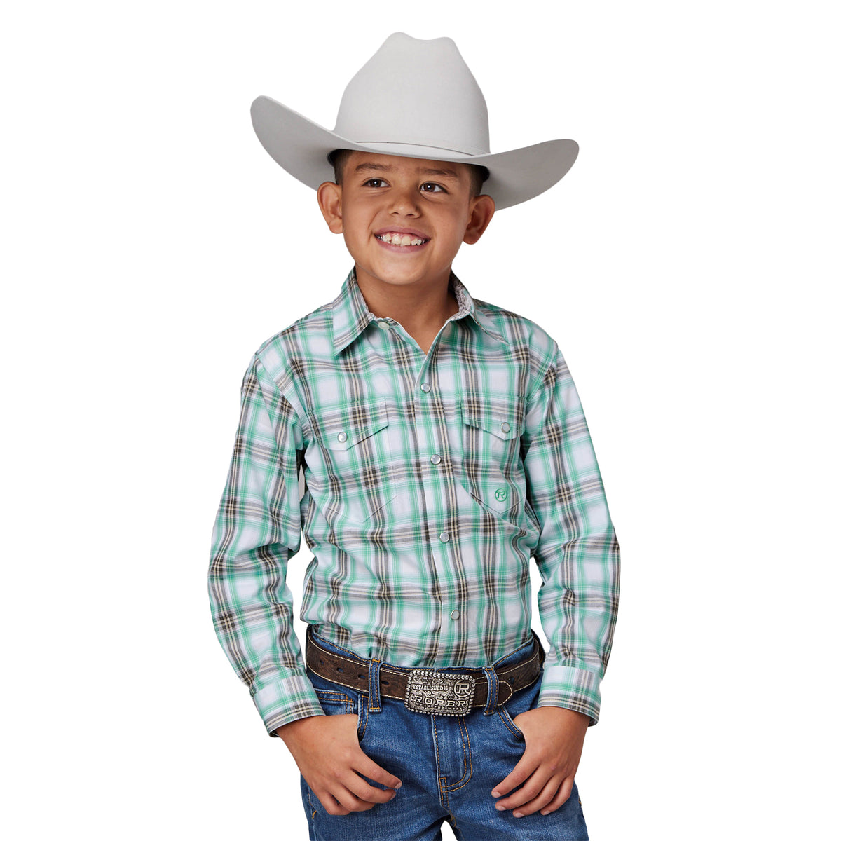 Roper Boys Amarillo Collection Shirt - Green