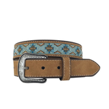 Roper Boys Leather Belt - Aztec Embroidered Brown