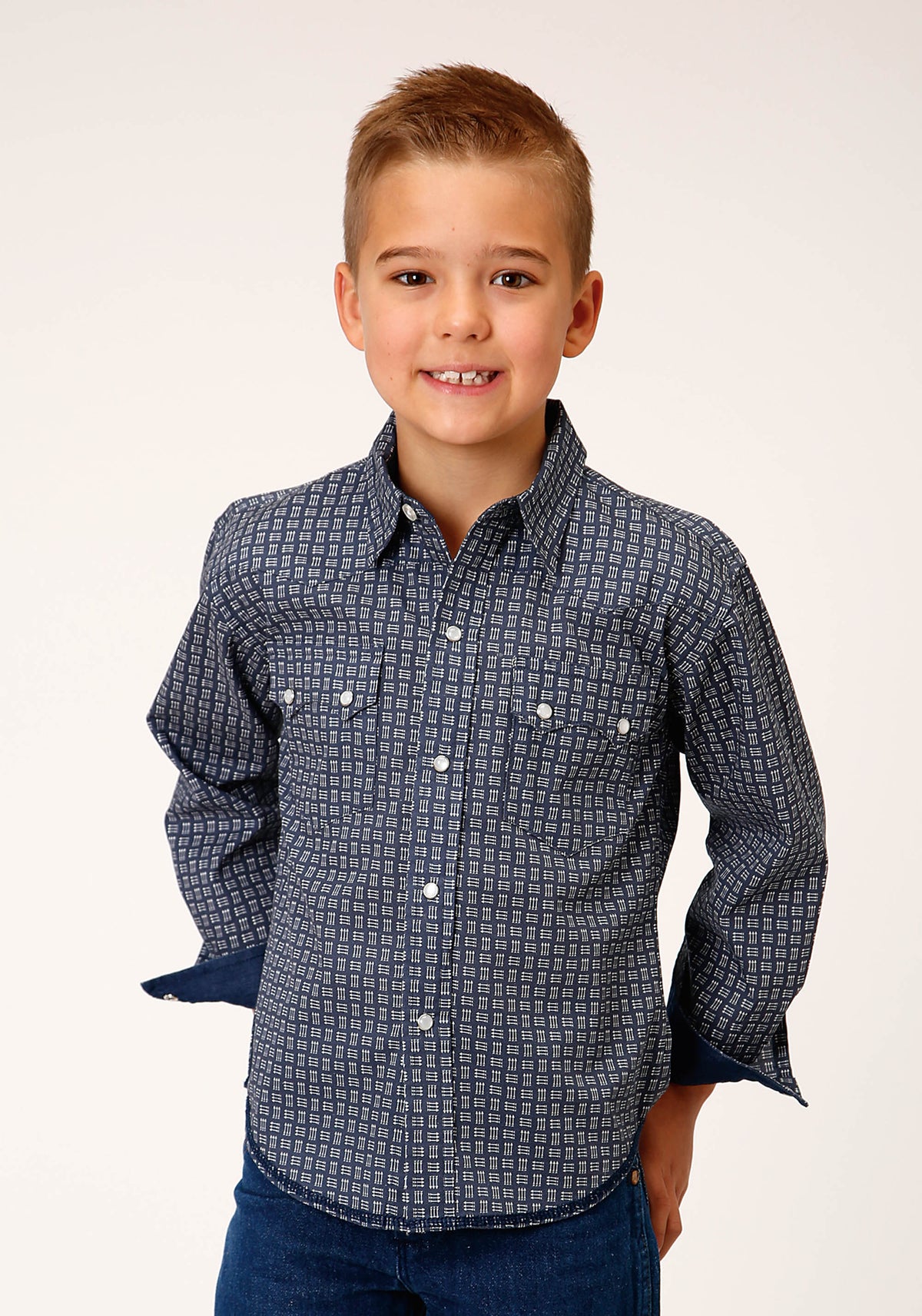 Roper Boys West Made Collection Shirt - Blue