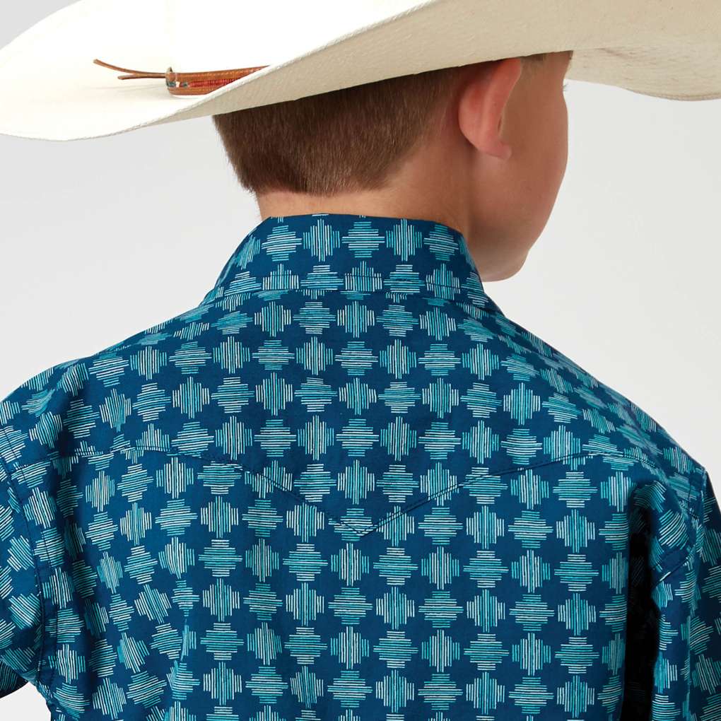 Ariat Boys West Made Collection Shirt - Print Blue