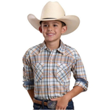 Roper Boys West Made Collection Shirt - Plaid White