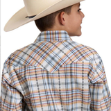 Roper Boys West Made Collection Shirt - Plaid White