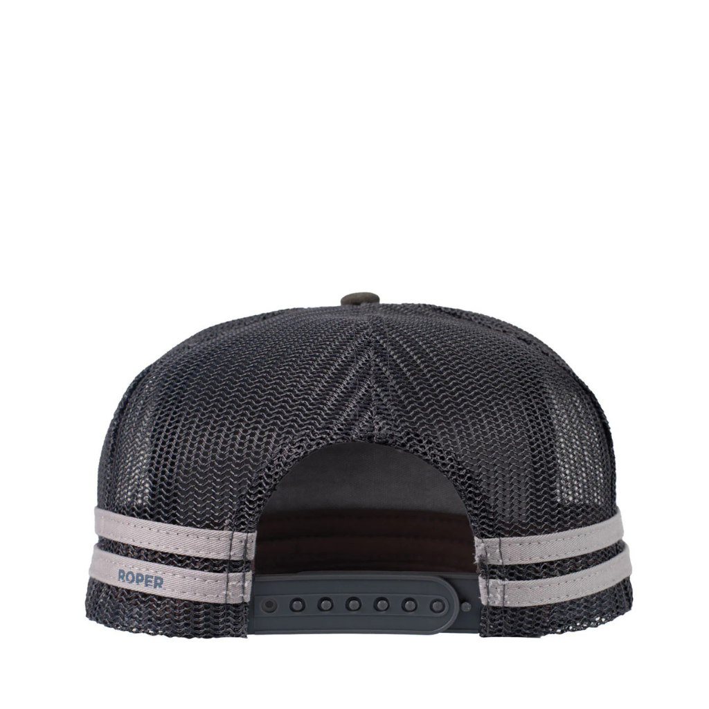 Roper Trucker Cap - Bull Skull Steel Grey