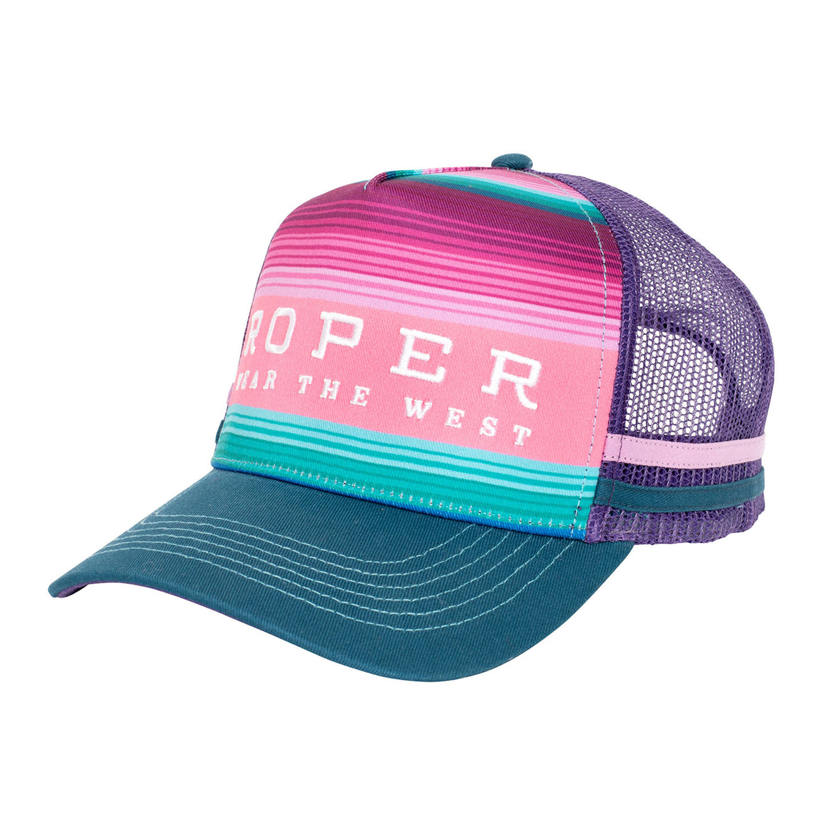 Roper Trucker Cap Logo - Sreape Pink/Blue
