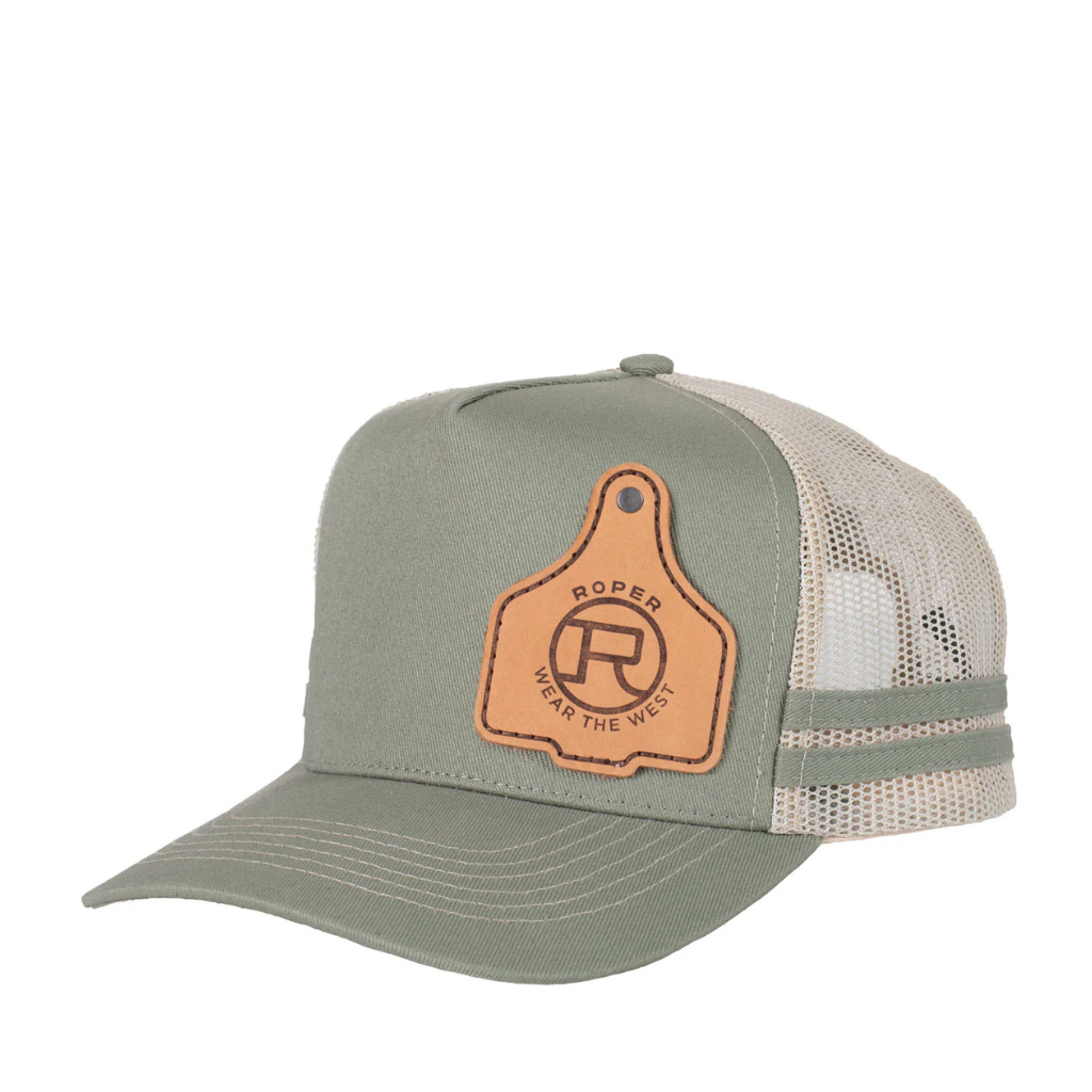 Roper Trucker Cap - Cattle Tag Olive Green