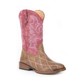 Roper Kids Square Toe Crosscut - Raspberry