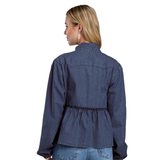 Roper womens Five Star Collection Denim Shirt Jacket - Solid Blue