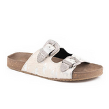 Roper Womens Desiree - White/Silver Hair On Hide Leather
