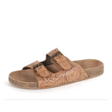 Roper Womens Desiree - Tooled Tan Leather