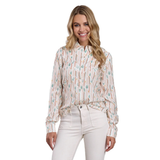 Roper Womens Five Star Collection Shirt - Print White