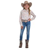Roper Girls Five Star Colleciton Shirt - Print White